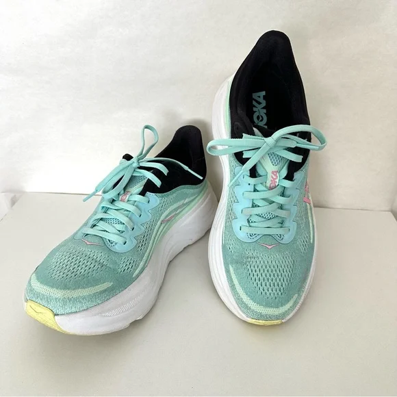 Hoka Bondi 9 Blue Spark/ Mint Flourite Women’s 9.5 - Picture 2 of 7